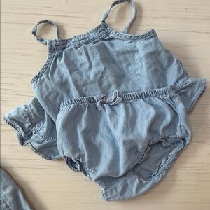 GAP Light Blue Ruffled Baby Outfit